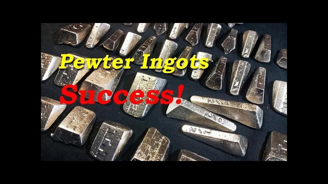 Success casting pewter ingots for alloying, made from Pewter Mugs.