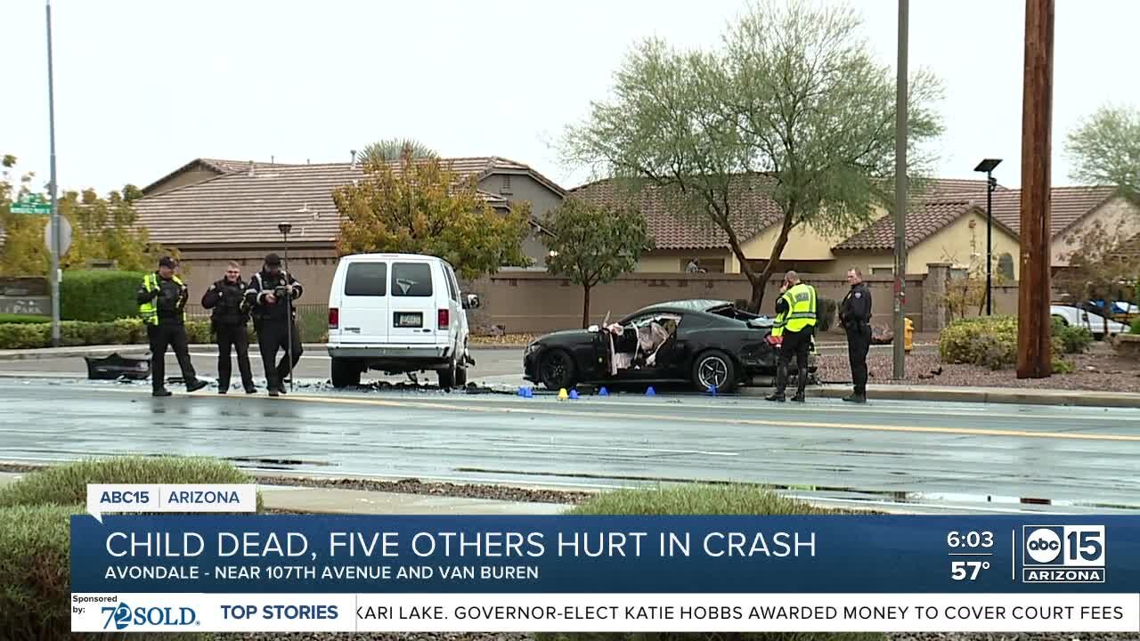 A child is dead and five other hurt after a crash in Avondale