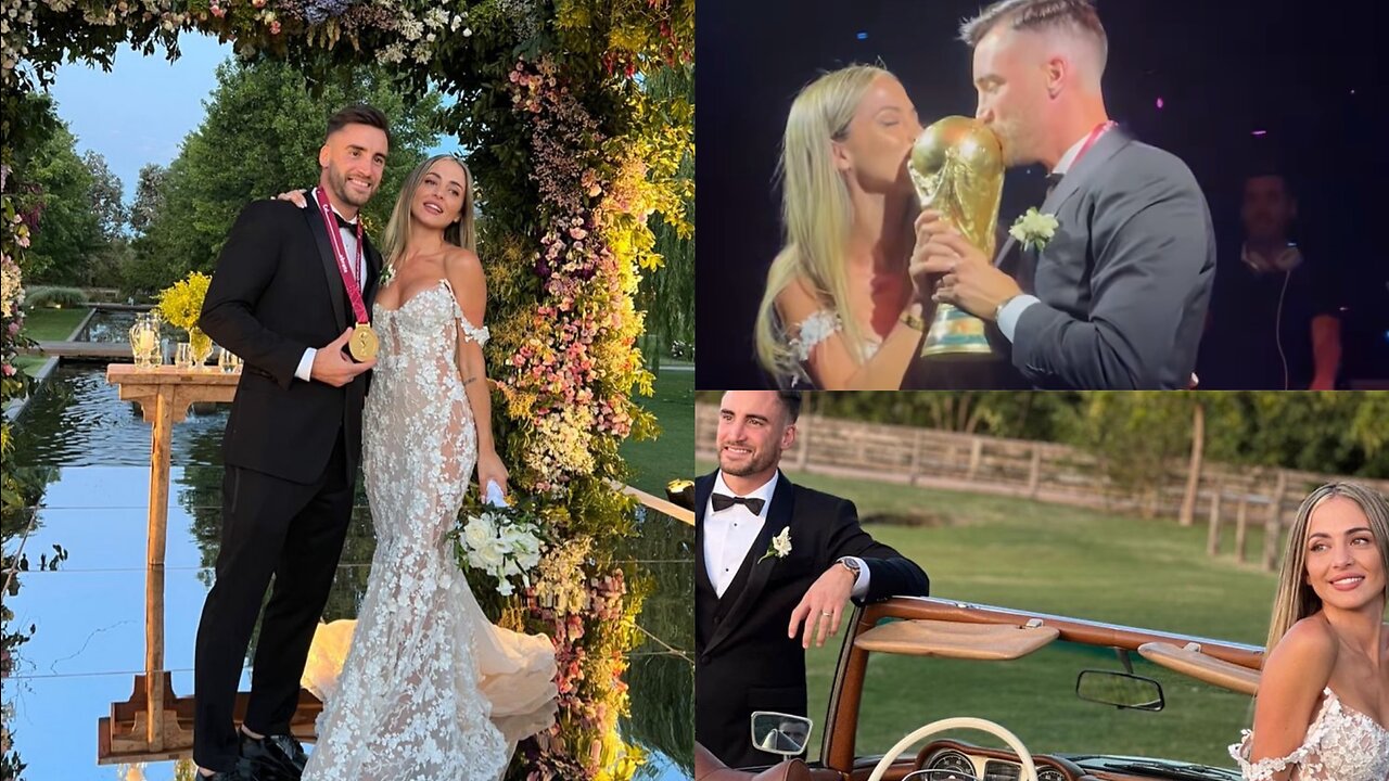 Nicolás Tagliafico y Carolina Calvagni celebran su casamiento especiales y temática del Mundial