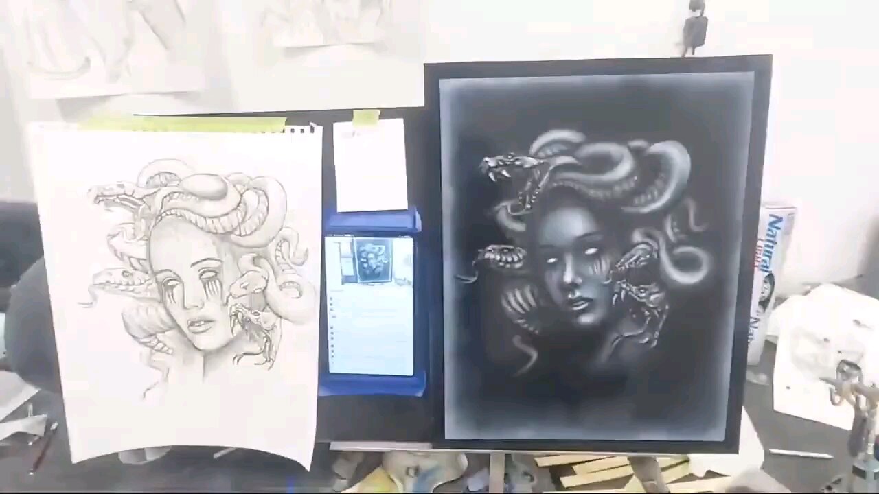 Medusa Artwork live paint tutorial