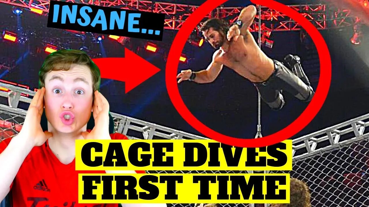 MMA FAN REACTS TO INSANE CAGE DIVES (huge bumps...)