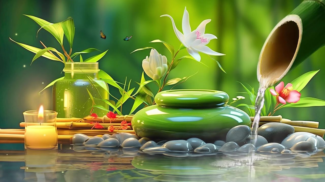 Relaxing Spa Music - Beautiful Peaceful, Calm Music, Meditation, Nature Sounds, Bamboo Water Sounds