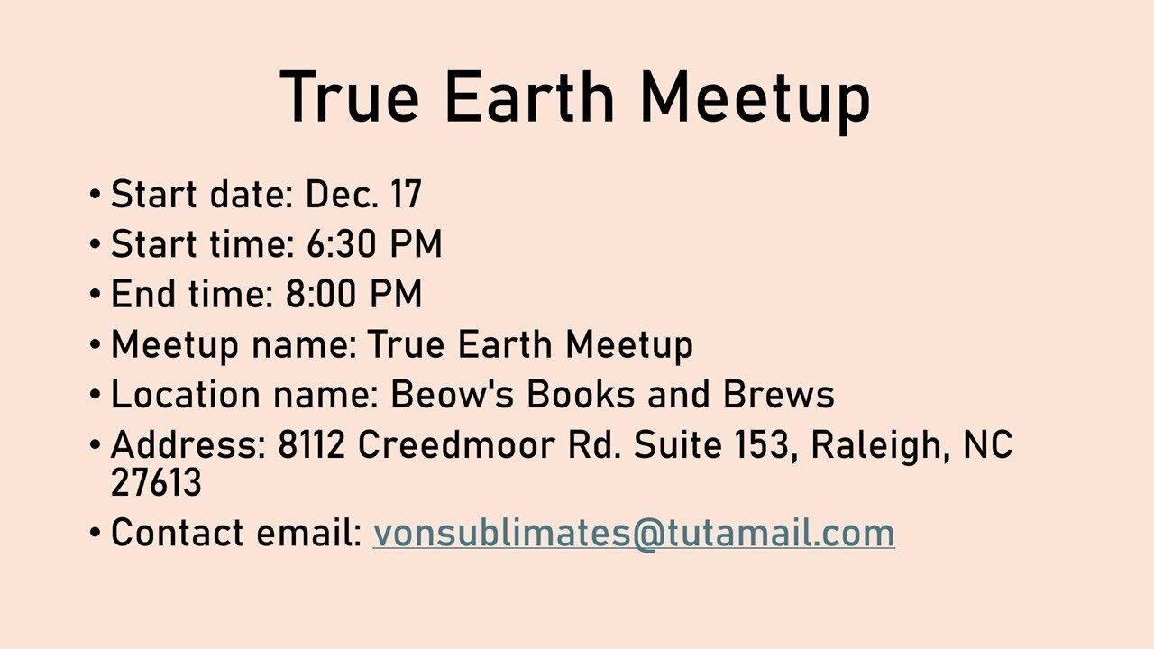 [upcoming] Flat Earth meetup North Carolina December 17th, 2024 ✅