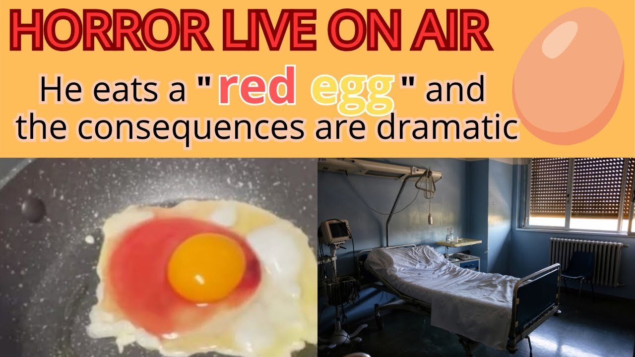 Eats a red egg and ends up hospitalized. 🥚🥚