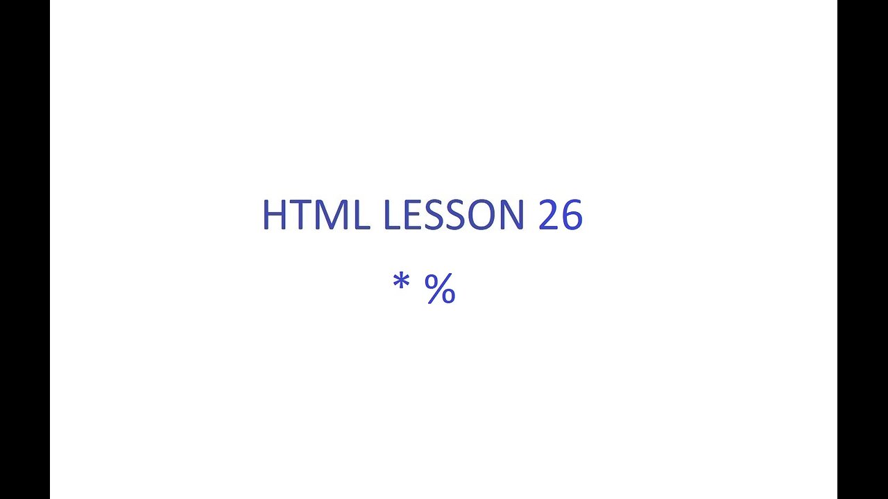 HTML Lesson 26