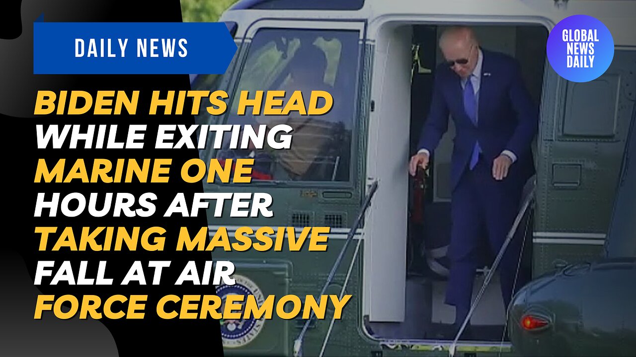 Biden Hits Head While Exiting Marine One Hours after Taking Massive Fall at Air Force Ceremony