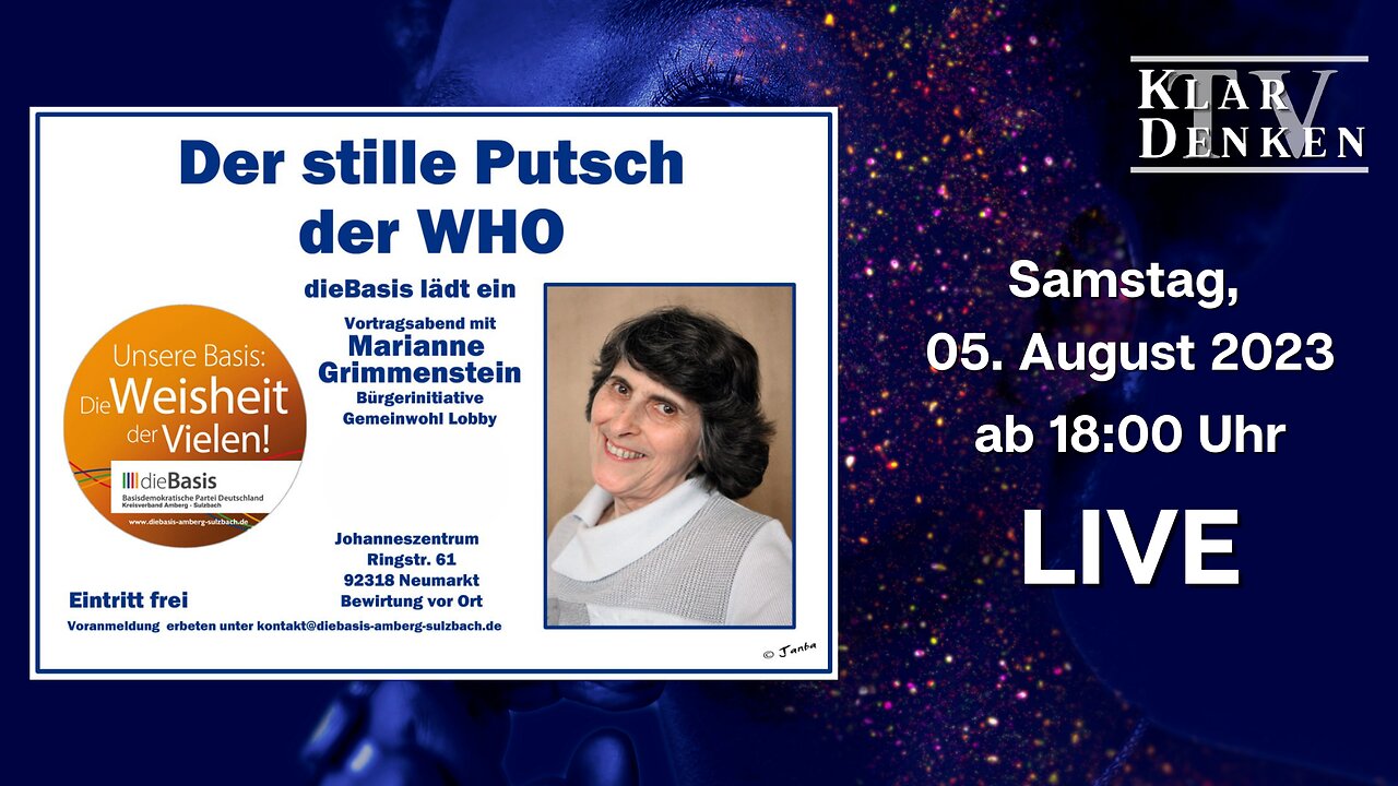 🔴 💥 LIVE | Der stille Putsch der WHO, ein Vortrag von Marianne Grimmenstein💥