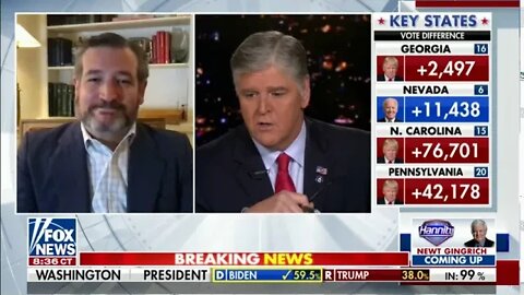 Sen. Cruz on Hannity: The Outcome I Want To See Is To Count Every Vote That Was Legally Cast
