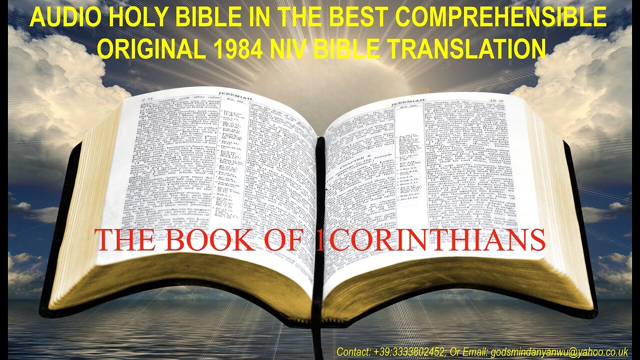 AUDIO HOLY BIBLE: "THE BOOK OF 1CORINTHIANS" - IN THE BEST ORIGINAL 1984 NIV BIBLE TRANSLATION