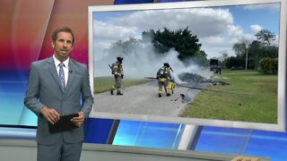 Fire blocks road in Lehigh