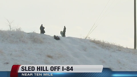 Sledding hill off I-84 grows in popularity