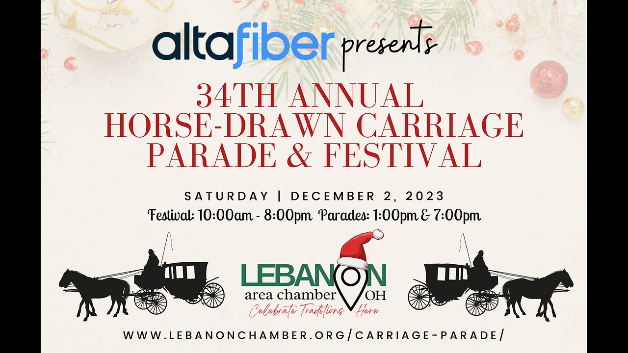 Horse Draw Carriages Parade, Lebanon Ohio Dec. 2, 2023