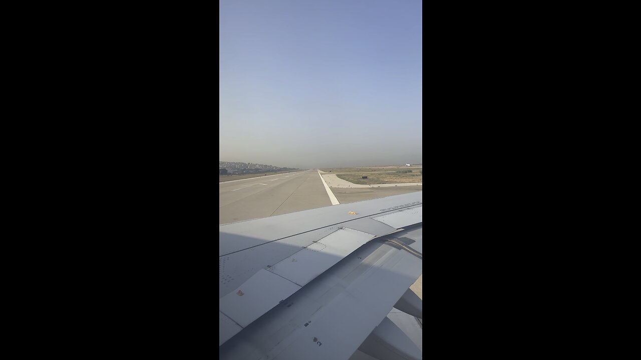 Plane taking off over the Mediterranean Sea