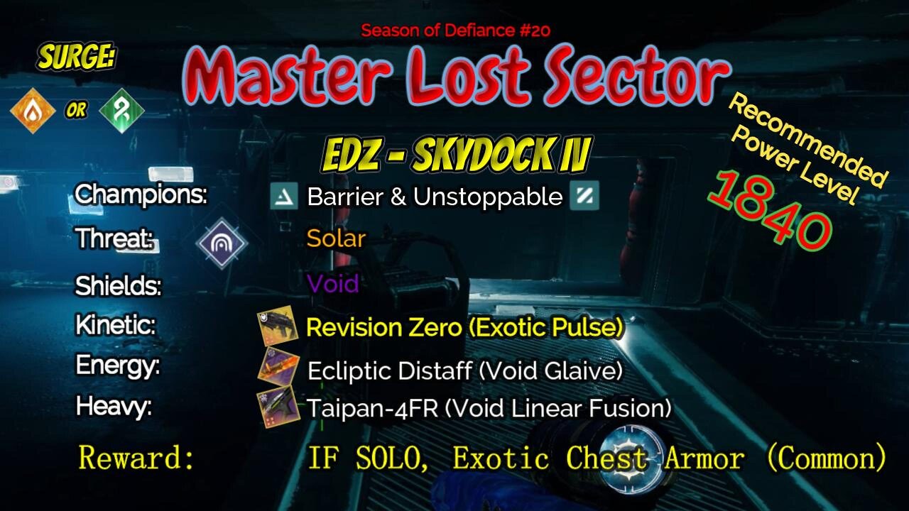Destiny 2 Master Lost Sector: EDZ - Skydock IV on my Strand Warlock 4-28-23