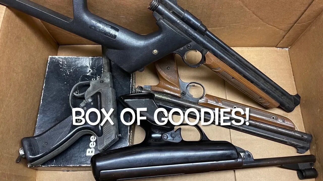 Box full of goodies! With BSA Scorpion, Crosman 1377 American Classic and heathways Plainsman