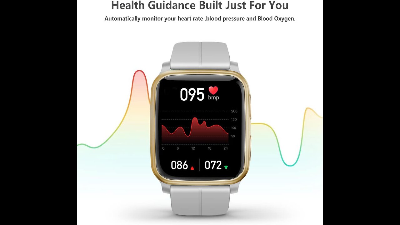 Fitness Tracker, Smart Watch with 24/7 Blood Pressure Heart Rate