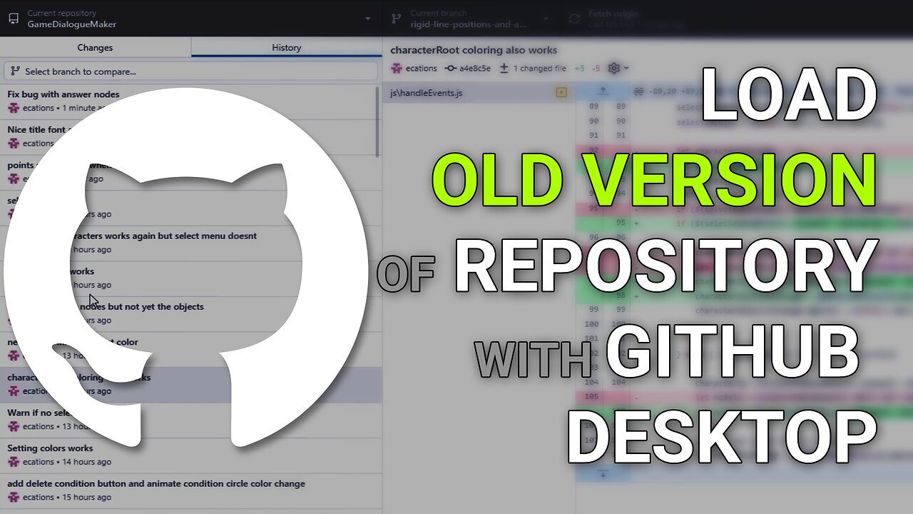 How to load an older version of a Github repository