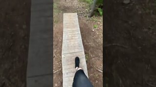 Walking across a bike ramp