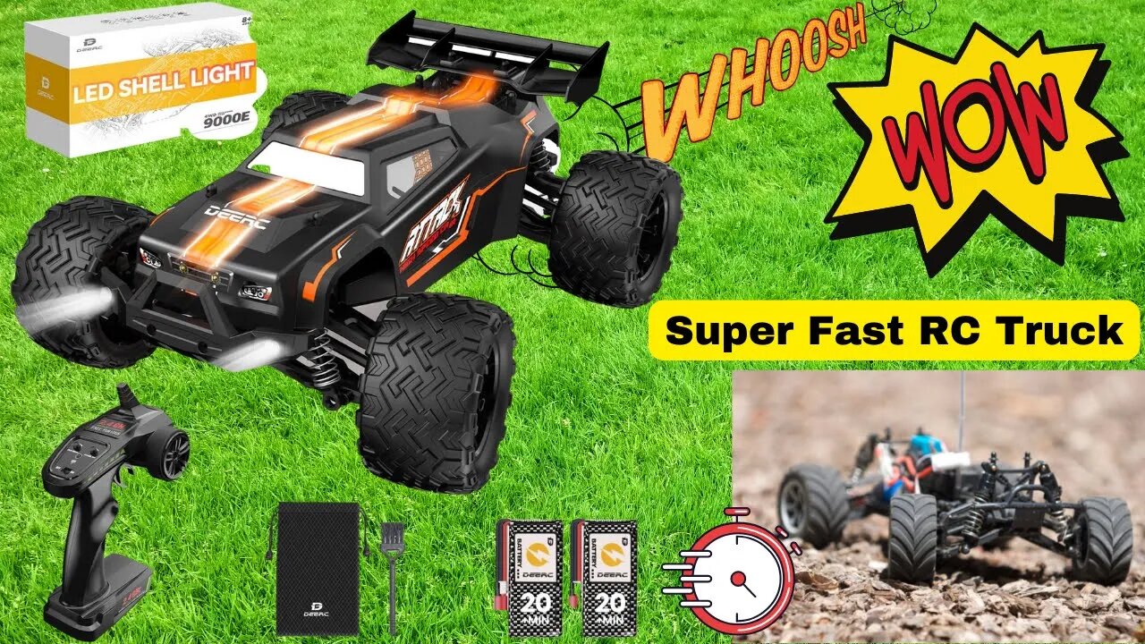 Fast Rc 4WD Truck: Nothing but pure driving Action! DEERC 9000E