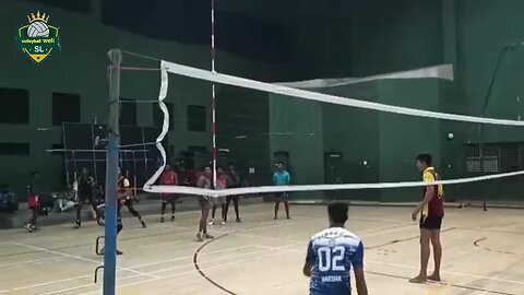 playing volleyball