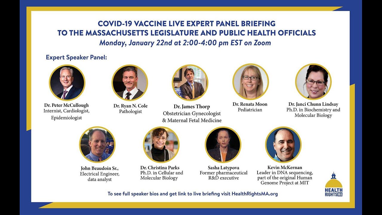 Covid-19 Vaccine Expert Panel Briefing to the Massachusetts Legislature and Public Health Officials