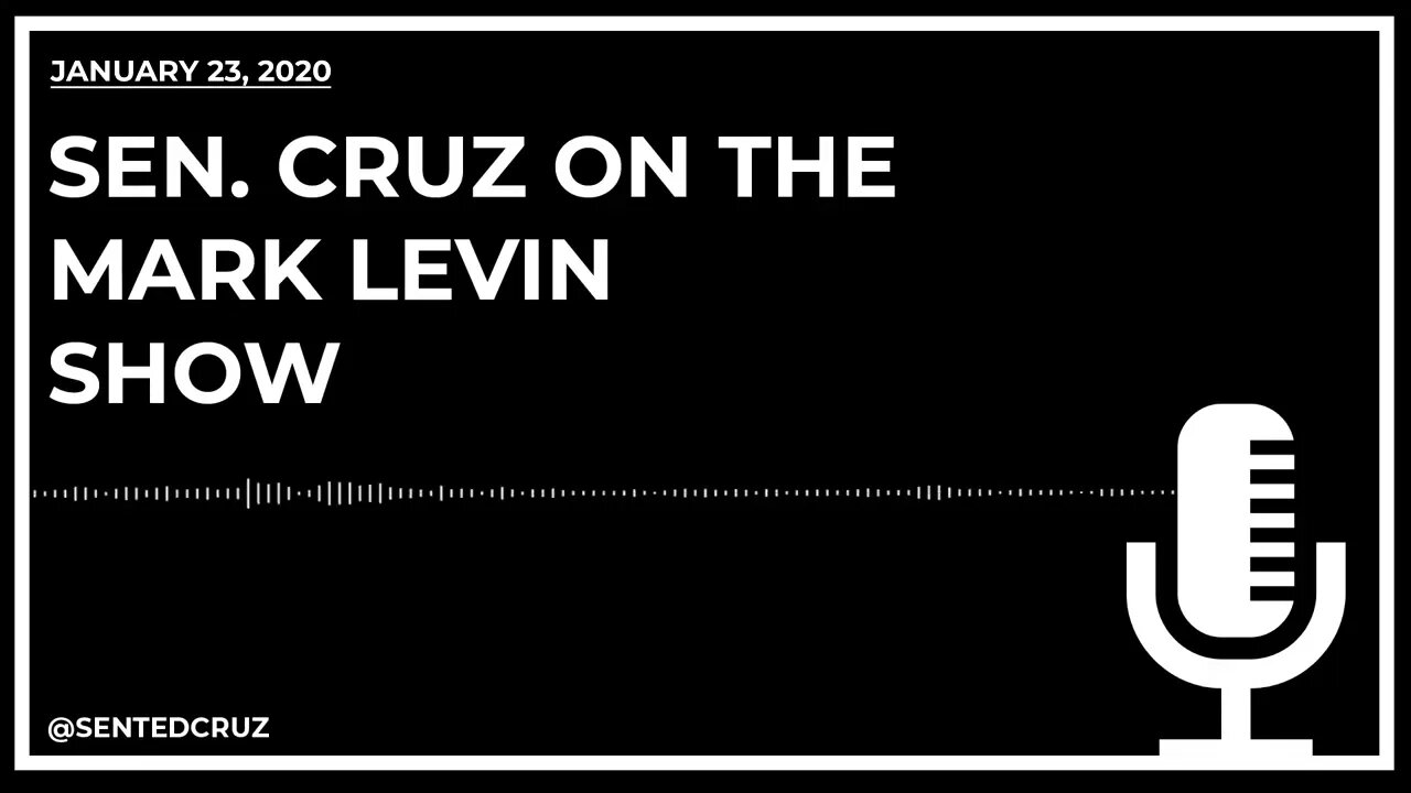 Cruz on the Mark Levin Show: Democrats Throw Joe Biden Under the Bus