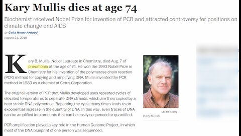 Strange Death Timing of Kary Mullis Inventor of PCR Test - Exposing the Lie