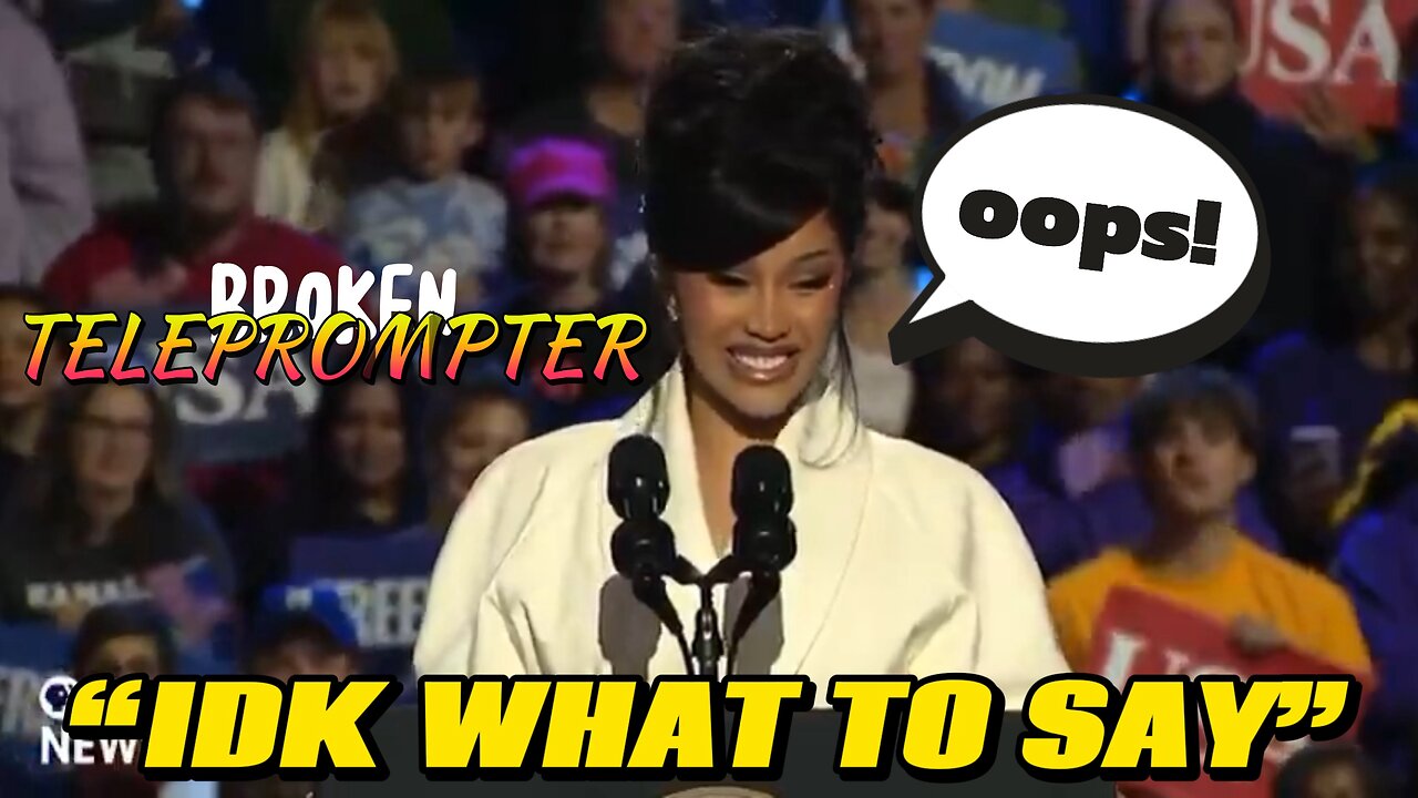 🚨 BREAKING: Cardi B’s Teleprompter Malfunction at Kamala Harris Rally