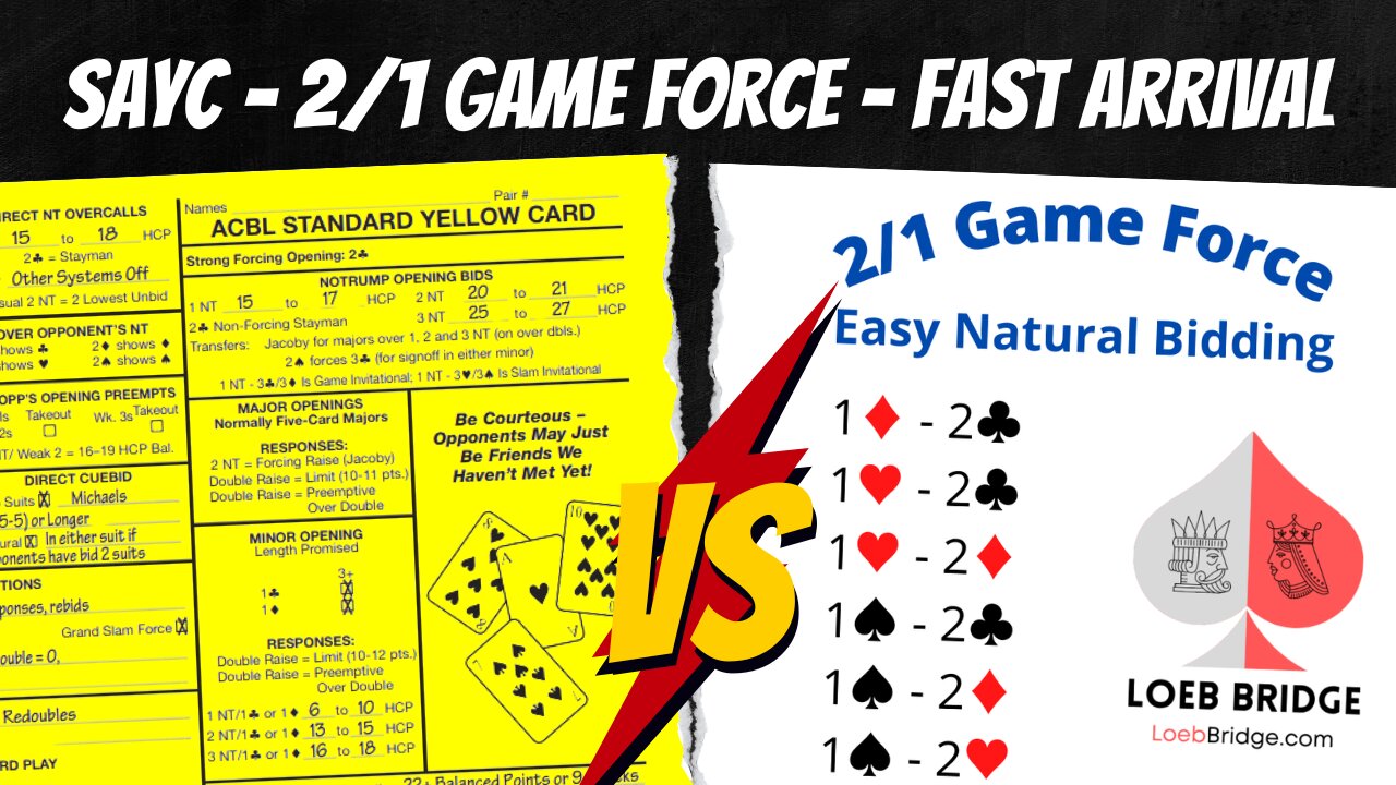 Best Practices for Standard American & 2/1 Game Force