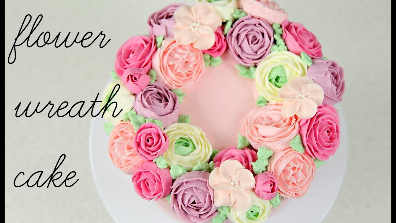 Copycat Recipes CAKE TREND ~ Buttercream Flower Wreath Tutorial - CAKE STYLE Cooking Recipes Food