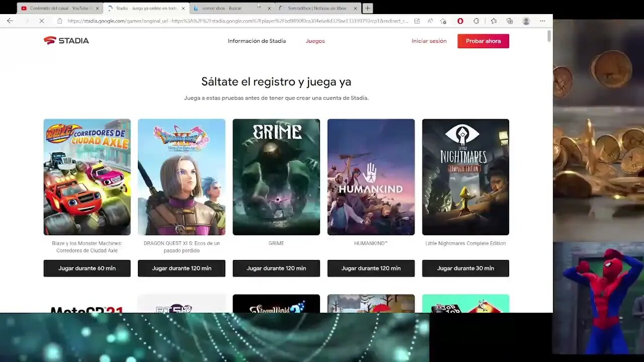 stadia esta integra su modo prueba+xcloud se puede jugar en un reloj inteligente