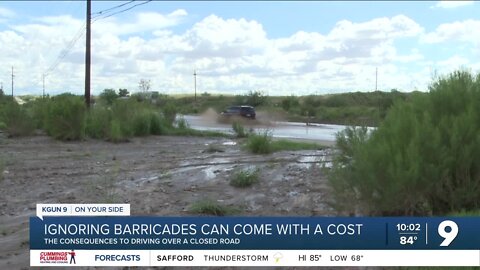 Ignoring road barricades can come with a cost