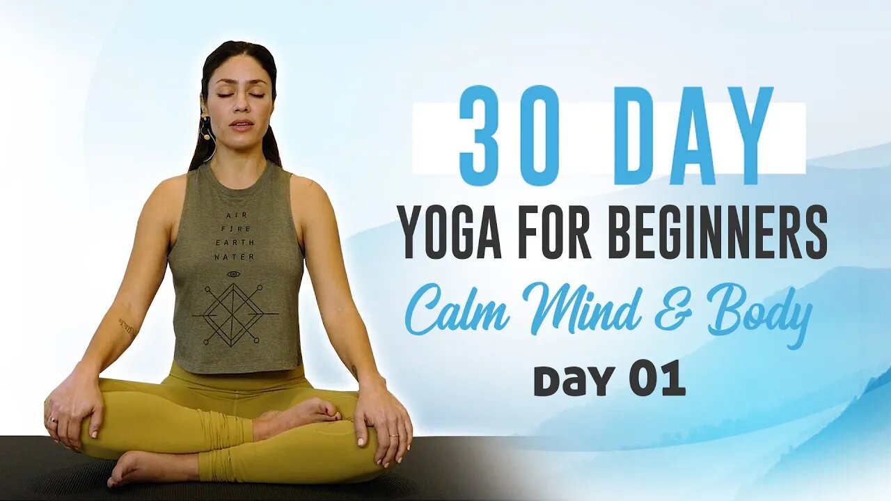 Relaxing Yoga for Beginners with Eliz ♥ Day 1, 30 Day Yoga for a Calm Mind, Pain Relief, Sleep