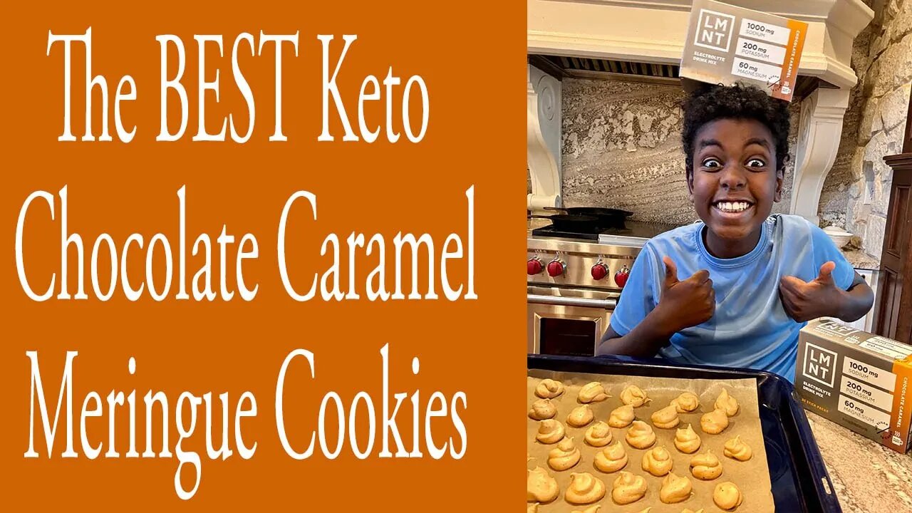 The BEST Keto Chocolate Caramel Meringue Cookies