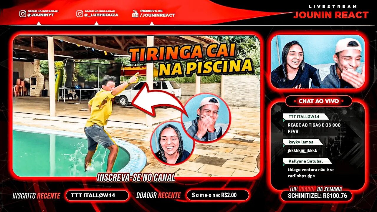 TIRINGA FICA TÃO BRAVO QUE CAI NA PISCINA | [React em Casal] 🔥