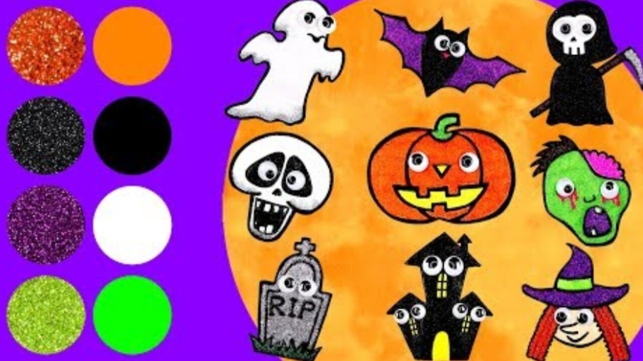 How to Draw Halloween Ghosts! _ Drawing and Coloring with Glitter & Googly Eyes