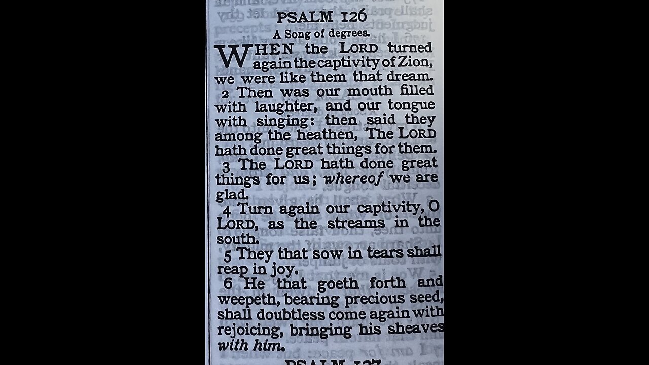 Psalm 126, Music, Stedfast Baptist Church.