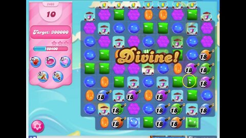 Candy Crush Level 2408 Audio Talkthrough, 3 Stars 0 Boosters