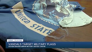 Vandals Target Military Flags