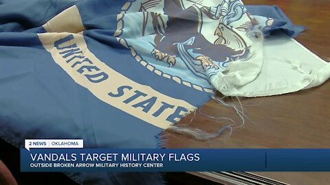 Vandals Target Military Flags