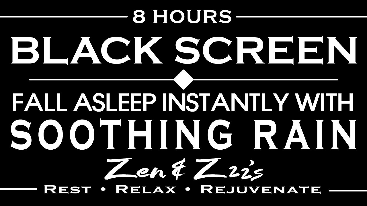 Soothing Rain Sounds for Sleeping Meditation or Relaxation Black Screen | 8 Hours|