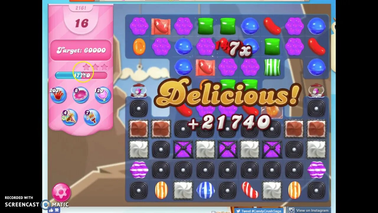 Candy Crush Level 2161 Audio Talkthrough, 3 Stars 0 Boosters