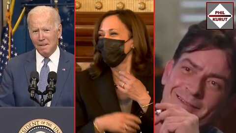 Joe Biden, Kamala Harris, & Charlie Sheen Can't Stay Focused