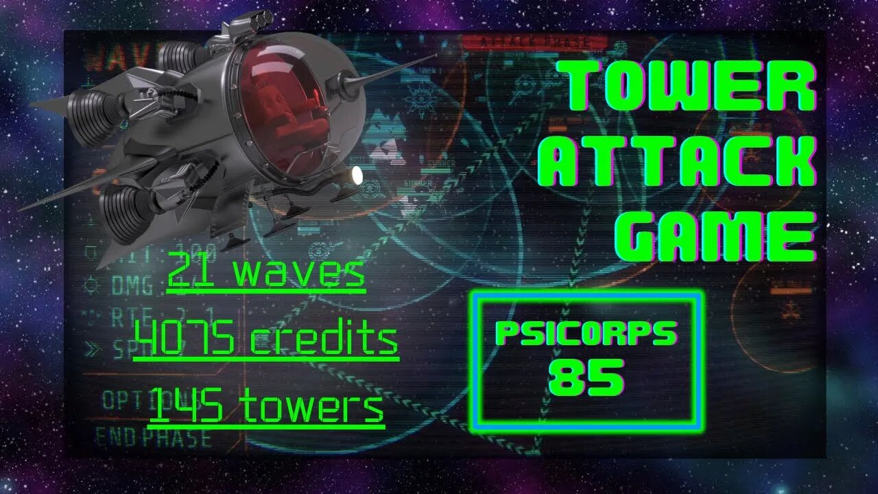 T.A.G.: Tower Attack Game; 21 waves, 4075 credits, 145 towers