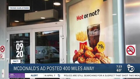 Fact or Fiction: McDonald's Ad posted 400 miles away?