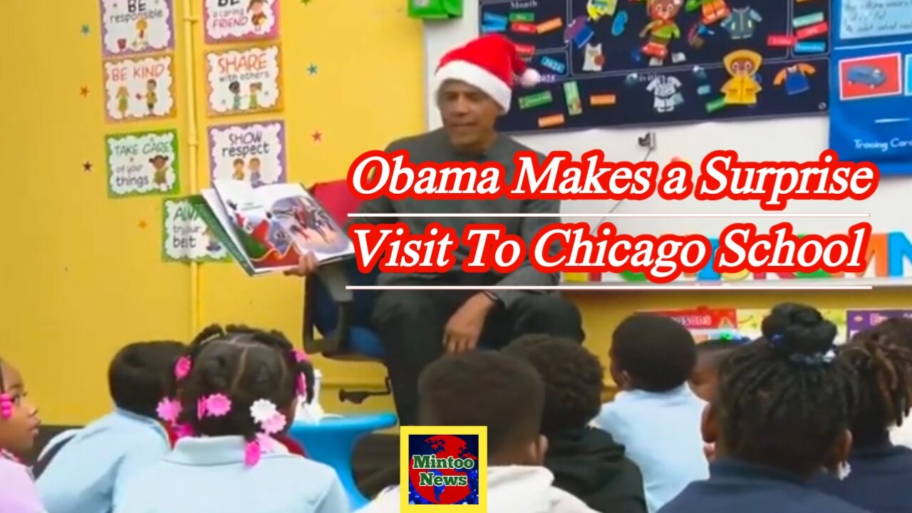 Watch: Obama makes surprise visit to Chicago school to read Christmas story