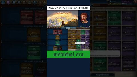 #oneturnadaychallenge #civ6 – Turn 142 - UNITS LEVIED! #shorts