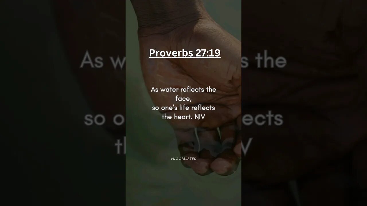 Share the Good News. Bible Verse of the Day. Proverbs 27:19 NIV