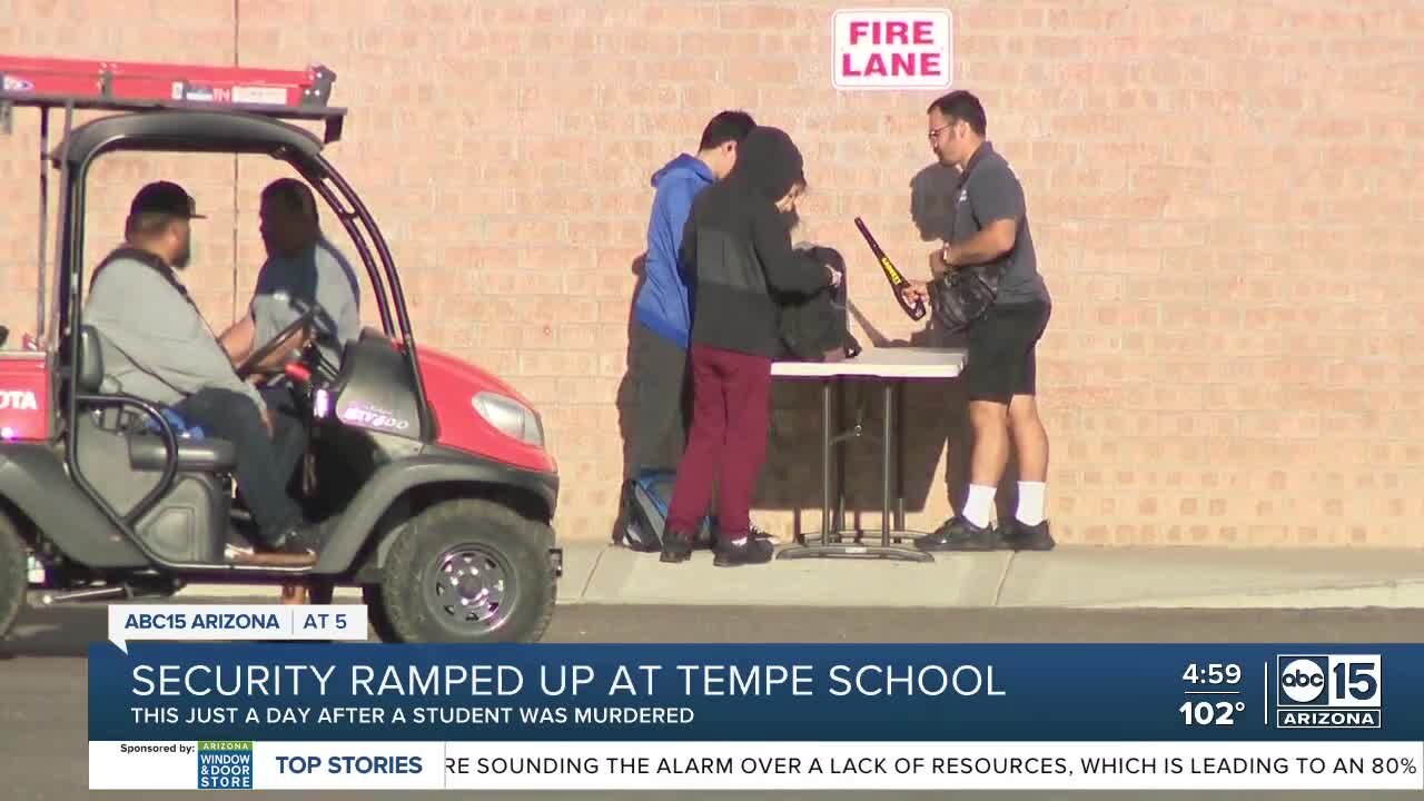 Security measures increase at a Tempe high school after student is killed in neighborhood