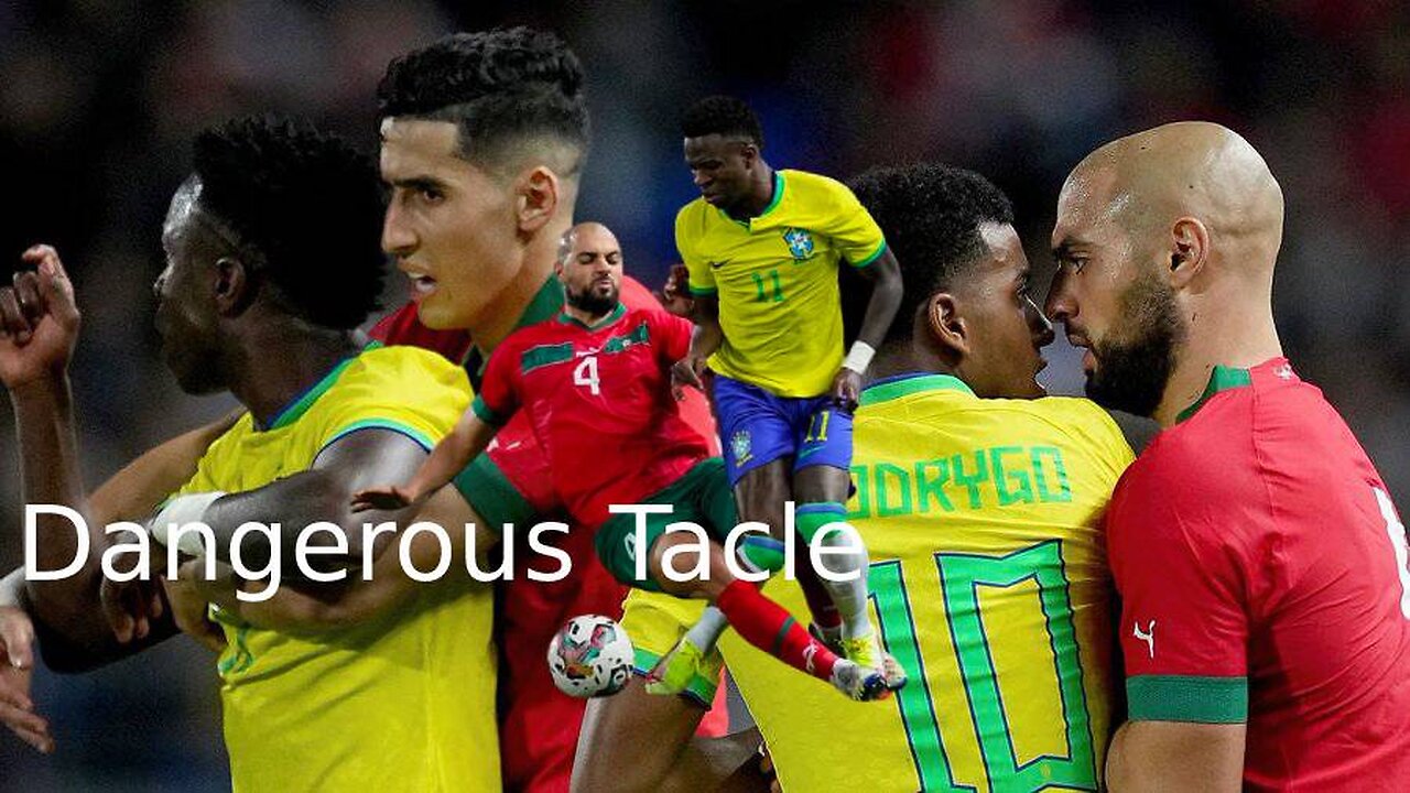 Mrabet vs Vinicius match brésil vs Morocco